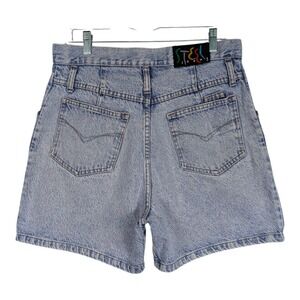 11 Vintage Steel Jeans Acid Wash Denim High Waist Shorts Jorts Dropped Belt Loop